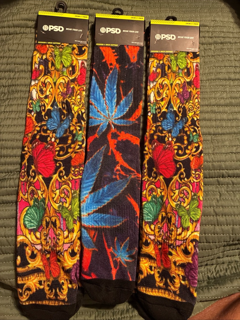 PSD mens crew socks lot of 3 size 6-12.5